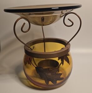 Yankee Candle Amber Leaf Glass Holder